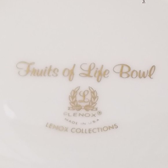 Lenox Fruits of Life 24K Gold Rim Brand New 9" Round Vegetable Bowl - Picture 11 of 13